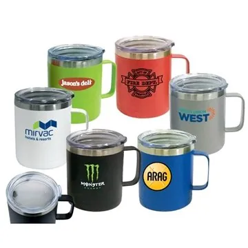 Image of 12 Customized 14 oz Vacuum Insulated Coffee Mug - Stainless Steel ...