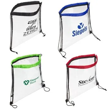 Image of 150 Promotional Clear Bag With Drawstring - Stadium Approved