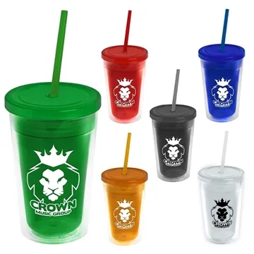 Image of 100 Custom 16 oz Double-Wall Insulated Transparent Tumbler - BPA ...