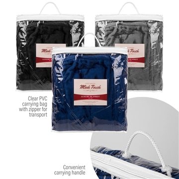 Image of 50 Promotional 300g Mink Touch Embroidered Luxury Blanket 50" x ...