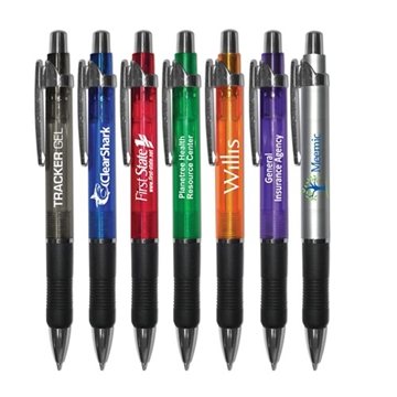 Image of 250 Promotional Tracker Gel - Retractable Gel Pen with Rubber Grip