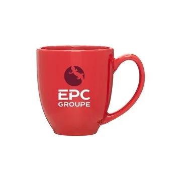 Image of 48 Customized 15 oz Bistro Mug - Glossy Red & Microwave Safe