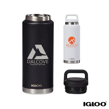 Image of 3 Custom Igloo 36 oz Vacuum Insulated Bottle - 48Hr Cold & ...