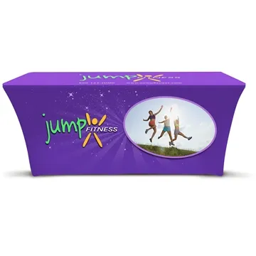 Image of 1 Promotional Stretch Fit All Over Dye Sub Table Cover - 3-sided, ...