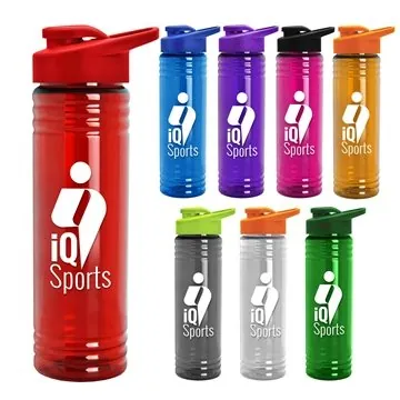 Image of 200 Promotional 24 oz Slim Fit Water Bottles With Drink-Thru Lid - ...