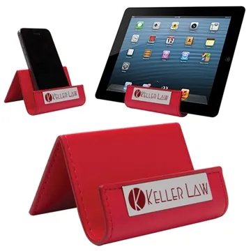 Deluxe Cell Phone/Tablet Stand - Metal & Leatherette