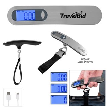 Rechargeable Luggage Scale With Digital Display - 110lb Capacity & USB-C