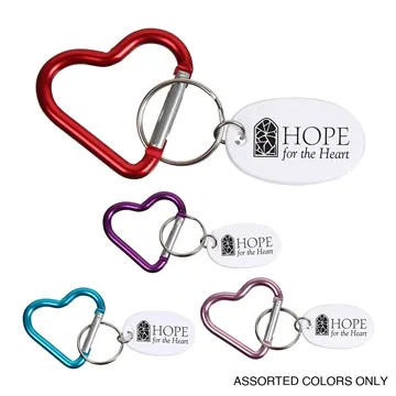 Image of 240 Promotional Mini Heart Carabiner - Retractable & Key Ring