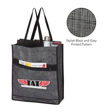 Image of 150 Promotional Impress Printed Tote Bag - Zippered Pocket