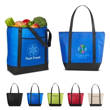 Image of 100 Promotional Medium Size Non-Woven Cooler Tote Bag - Insulated ...
