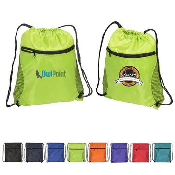 Image of 150 Custom Mesh Drawstring Backpack - 210D Polyester