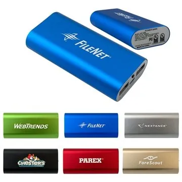 Image of 13 Promotional UL Brushed Metal Tablet Power Bank - 4400mAh & Dual ...