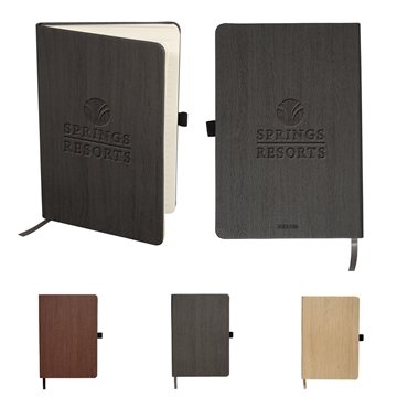 Image of 50 Promotional Woodgrain Journal - PU Cover & Lined Pages