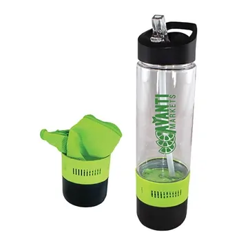 Image of 50 Custom 17 oz Co-Poly Bottle with Cooling Towel - BPA Free & ...