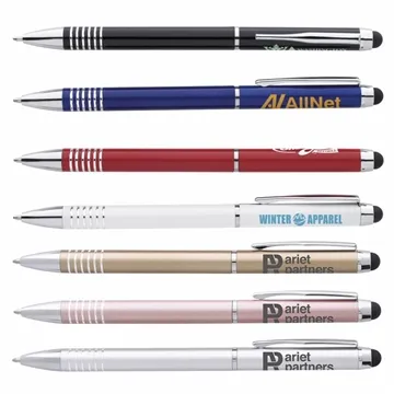 Metal Twist Stylus Pen - Chrome Accented
