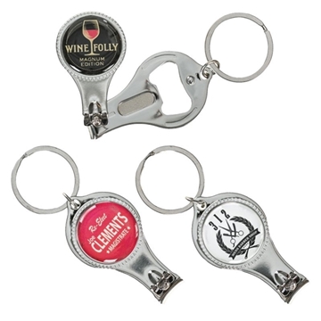 Round Nail Clipper w/Bottle Opener Keyring - Multi-function