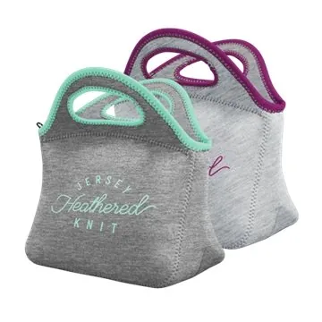 Image of 24 Promotional Klutch Heathered Jersey Knit Neoprene Lunch Bag - ...