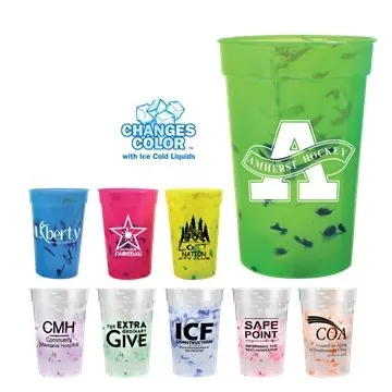 Image of 250 Promotional Mood 17 oz Confetti Stadium Cup - Color Changing