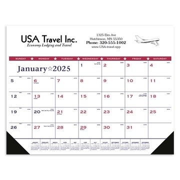 Patriotic Desk Pad with Vinyl Corners - Julian Dates