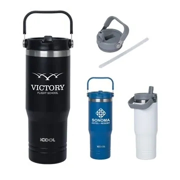Image of 12 Promotional iCOOL Mojave 30 oz Vacuum Insulated Tumbler - 24Hr ...