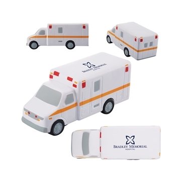 Image of 150 Promotional Ambulance Shape Stress Ball - Polyurethane Foam