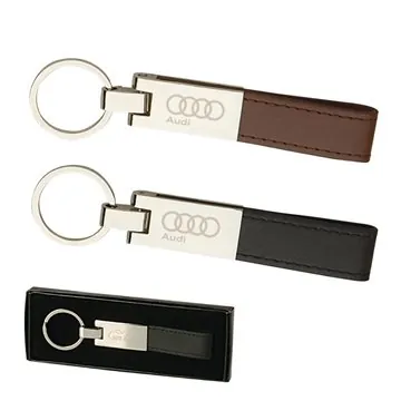 Image of 100 Promotional Leather & Silver Keyring - Gift Boxed