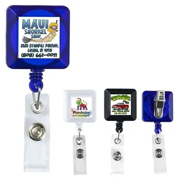 Image of 250 Customized "KENT VL" 30" Cord Square Retractable Badge Reel ...