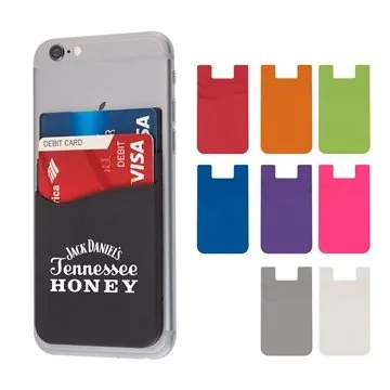 Image of 250 Promotional Dual Pocket Silicone Phone Wallet - Strong ...