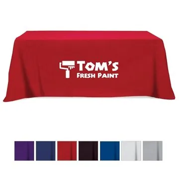 Image of 2 Custom Flat Poly Cotton 3-sided Table Cover - fits 8' standard ...