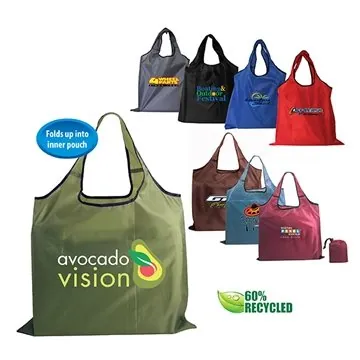 Image of 100 Customized rPET Fold-Away Carryall, Full Color Digital - ...