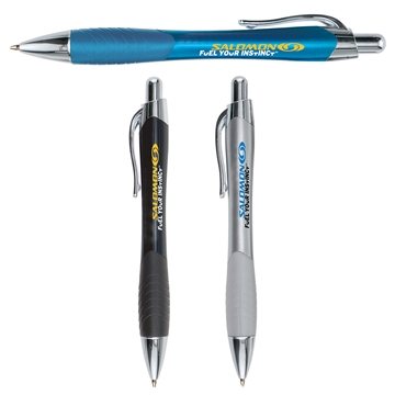 Image of 300 Promotional Raptor Matte Metallic Gripper Pen - Rubber Grip & ...