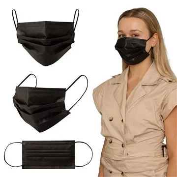 Image of 5 Promotional Shield IV Box of 50pcs Black Disposable Face Masks - ...