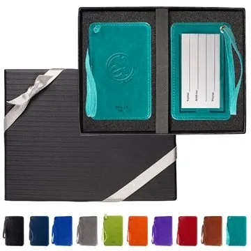 Image of 40 Customized Leeman Venezia Luggage Tag Set - PU Leather