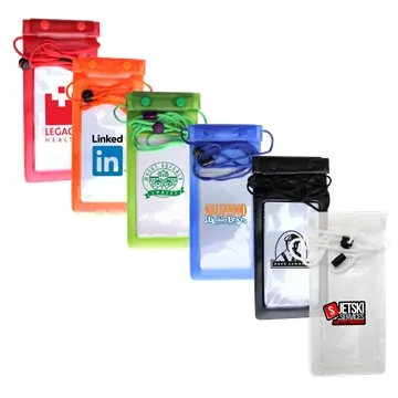 Image of 100 Promotional Large Waterproof Cell Phone Bag - Triple Zip & ...