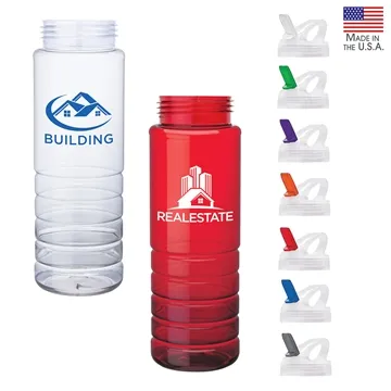 150 Custom Malibu 26 oz PET Bottle - USA Made & Grip Ridges