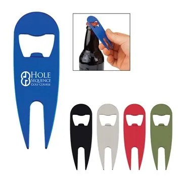 Divot Tool With Bottle Opener - Aluminum