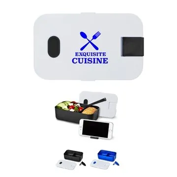 Image of 50 Promotional Bento Style Lunch Box - BPA Free & Dual Compartment