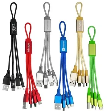 Image of 100 Customized Metallic Loop 3-in-1 Cable with Type C USB - ...