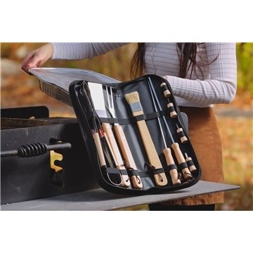 Image of 15 Promotional Redwood 10-piece Stainless Steel BBQ Set with ...