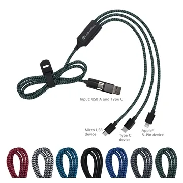 Image of 25 Customized All-Over Charging Cable 2A - Multi Output & Data ...