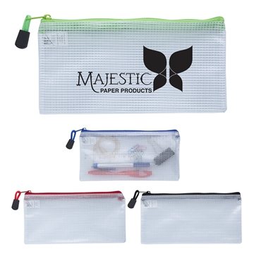 Image of 100 Customized Clear Zippered Pencil Pouch - Water Resistant