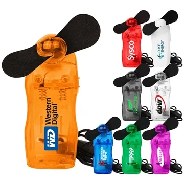 Image of 200 Promotional Cool & Portable Mini Fan - Battery Operated & Foam ...