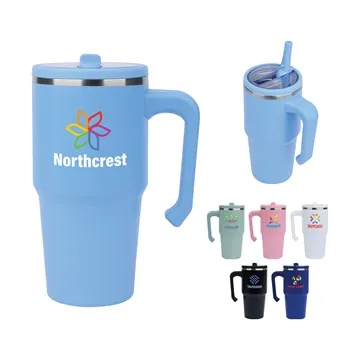 48 Customized Nolan 20 oz. Double Wall Steel Vacuum Travel Mug - ...