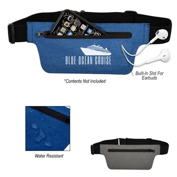 Image of 50 Custom Heathered Running Belt - Water Resistant & Zippered