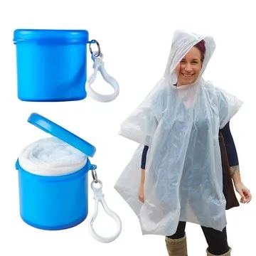 150 Custom Contain-It Rain Poncho - Reusable & Carabiner