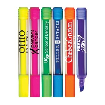Brite Spots® Fluorescent Highlighters with Clear Barrel - USA Made - Non-Toxic