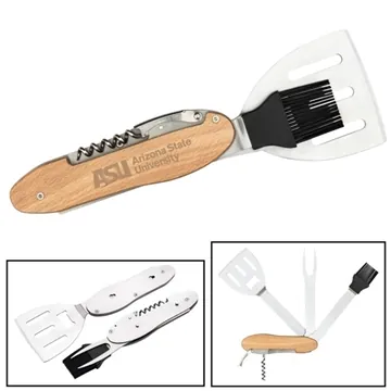 Image of 25 Promotional 5 Piece BBQ Multi-Tool Spatula Fork Brush - ...