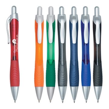 Image of 250 Custom Rio Gel Pen With Contoured Rubber Grip - Plunger Action