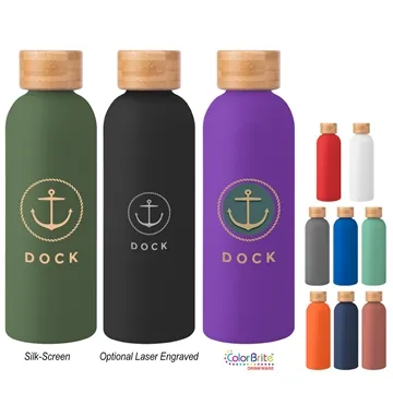 Image of 25 Promotional 17 oz Blair Stainless Steel Bottle With Bamboo Lid ...