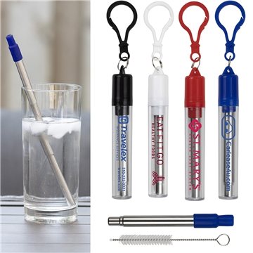 ECO-COLLAPSIBLE STRAW 8 Reusable Stainless Steel Straw - Collapsible & Travel Case